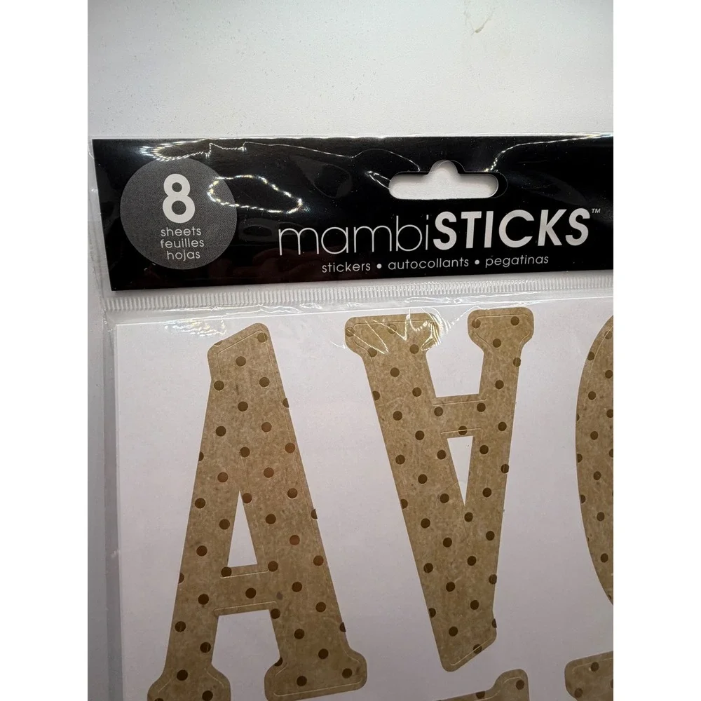 Mambi STICKS‎ Gold Polka Dot Letter Stickers 8 Sheets STL-59 me & my BIG ideas